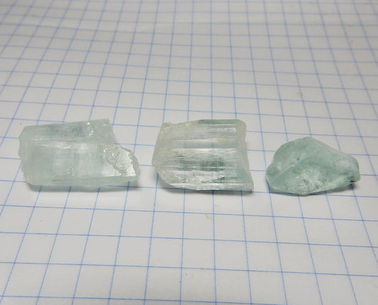 70 carat Aquamarine  - Hand Select Faceting Gem Rough Crystals - prettyrock.com
