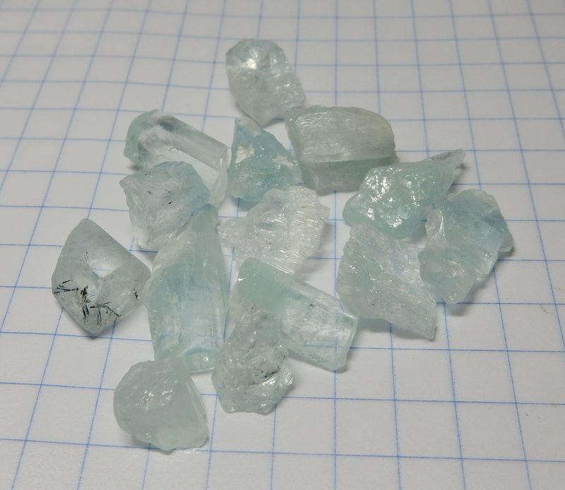 Aquamarine - 82 carats - Hand Select Faceting Gem Rough Crystals - prettyrock.com