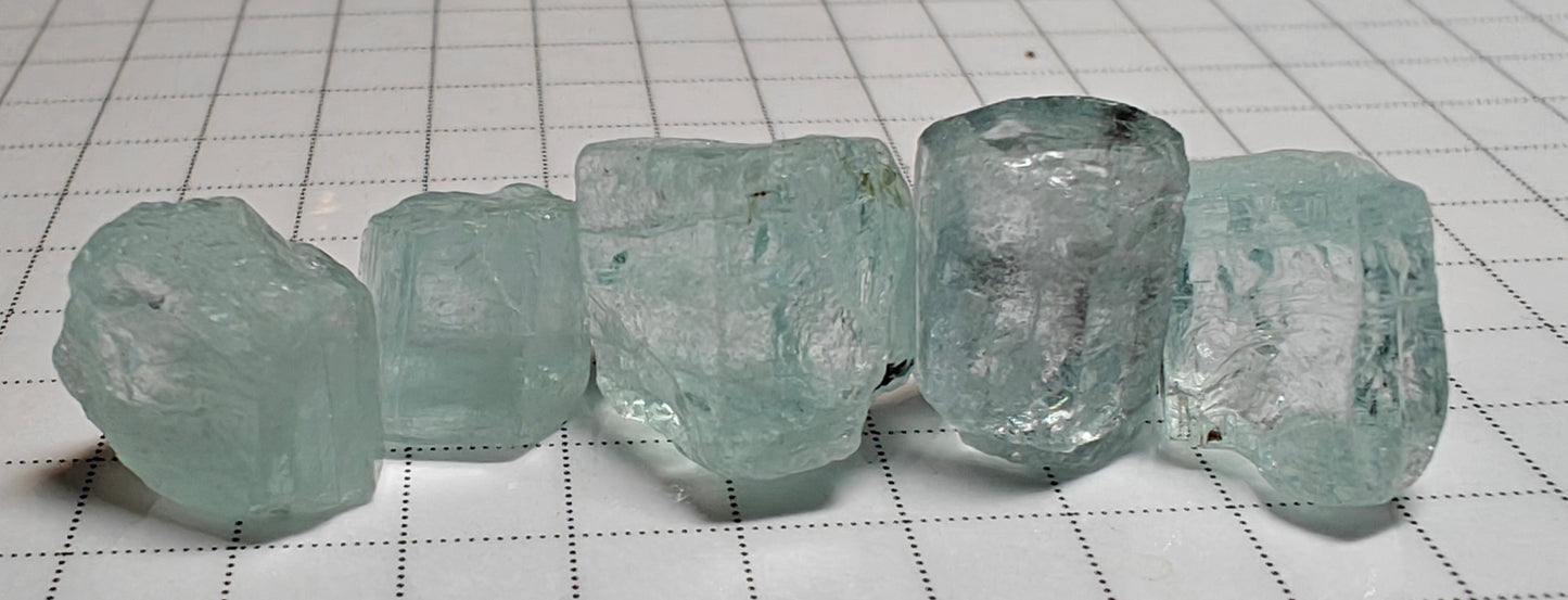 Aquamarine - 53.5 carats - Hand Select Faceting Gem Rough Crystals - prettyrock.com