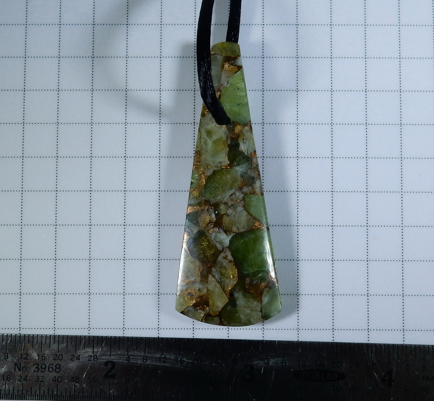 Peridot and Bronze Cabochon Pendant - 40.5 ct - prettyrock.com