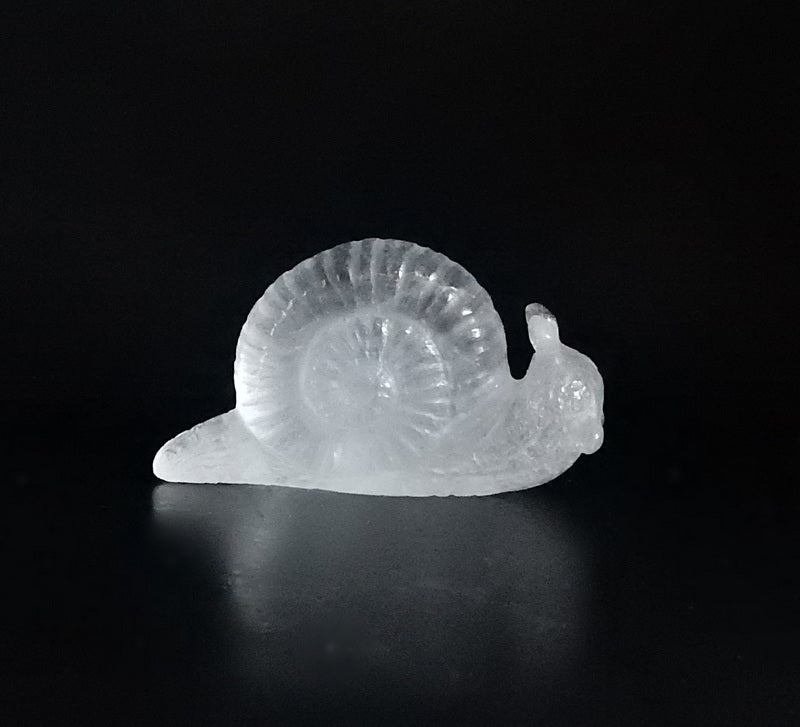 Aquamarine  Snail - Hand Carved  by Elizabeth McRorie - prettyrock.com