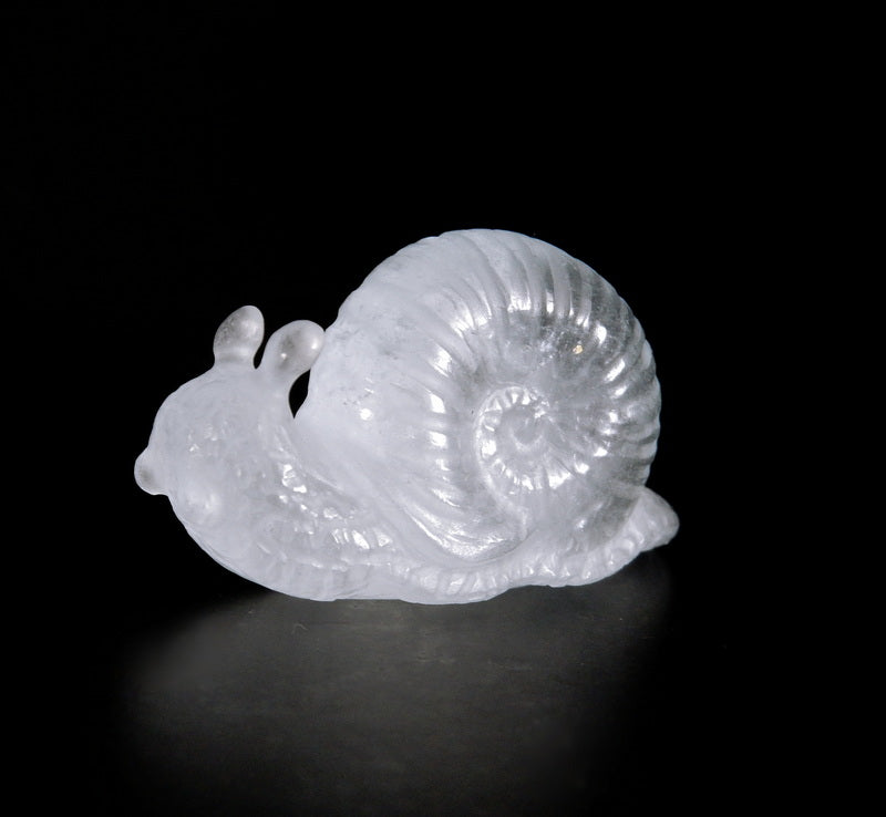 Aquamarine  Snail - Hand Carved  by Elizabeth McRorie - prettyrock.com