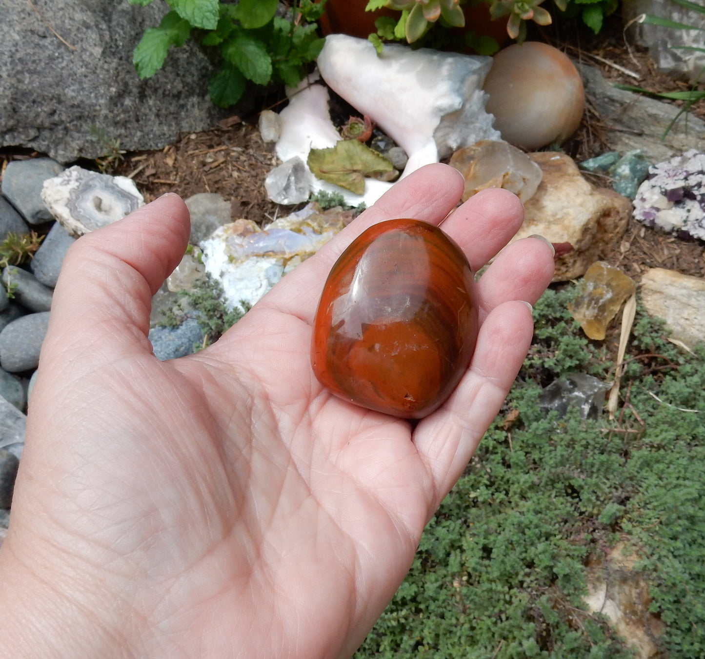 Red Agate Palm Stone - 375 ct - prettyrock.com