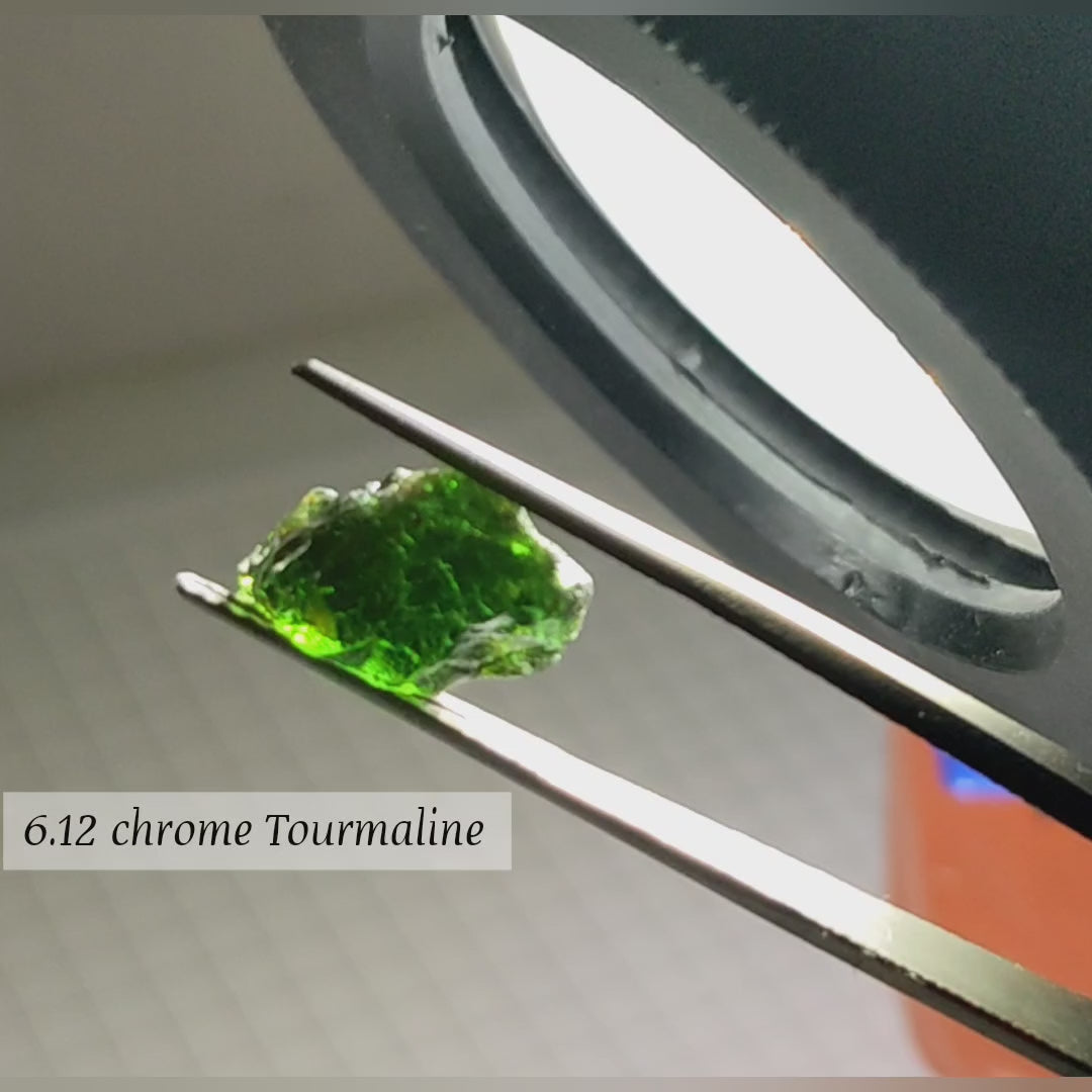 Chrome Tourmaline - 6.12ct - Hand Select Gem Rough - prettyrock.com