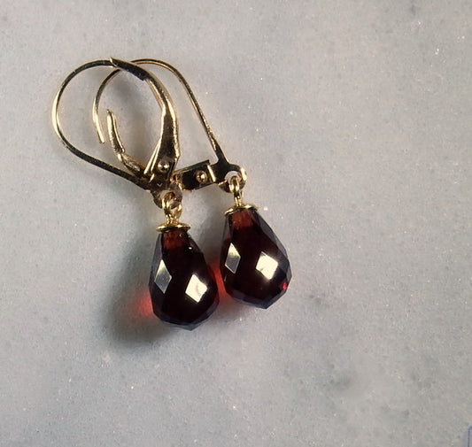 Gold Wine Sapphire Briolette Earrings - prettyrock.com