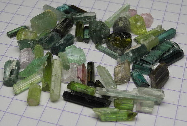 Mixed Tourmaline - 52.2ct - Hand Select Gem Rough - prettyrock.com