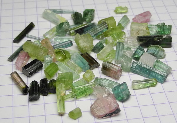 Mixed Tourmaline - 57.6ct - Hand Select Gem Rough - prettyrock.com