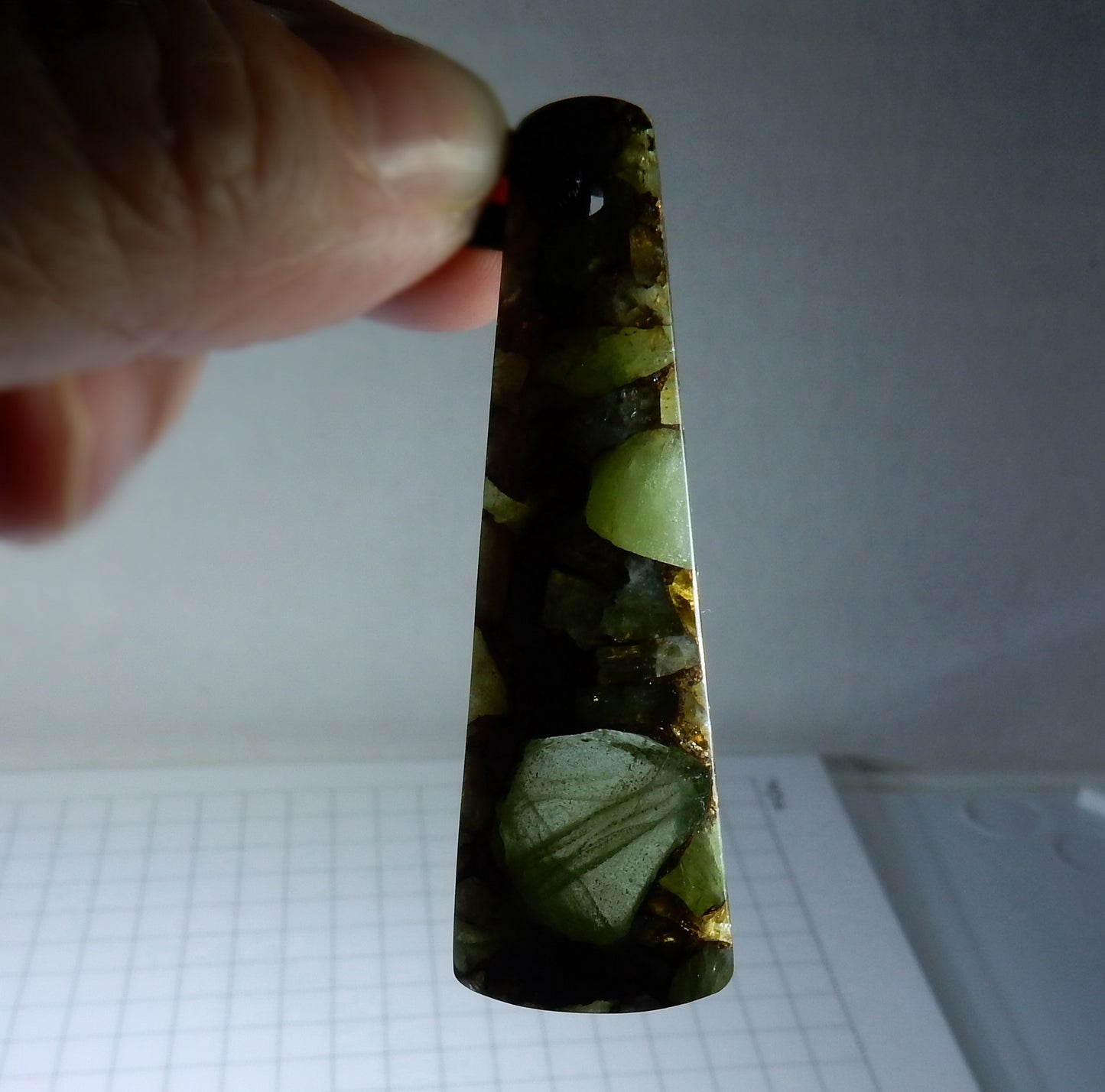 Peridot and Bronze Cabochon Pendant - 38.7 ct - prettyrock.com