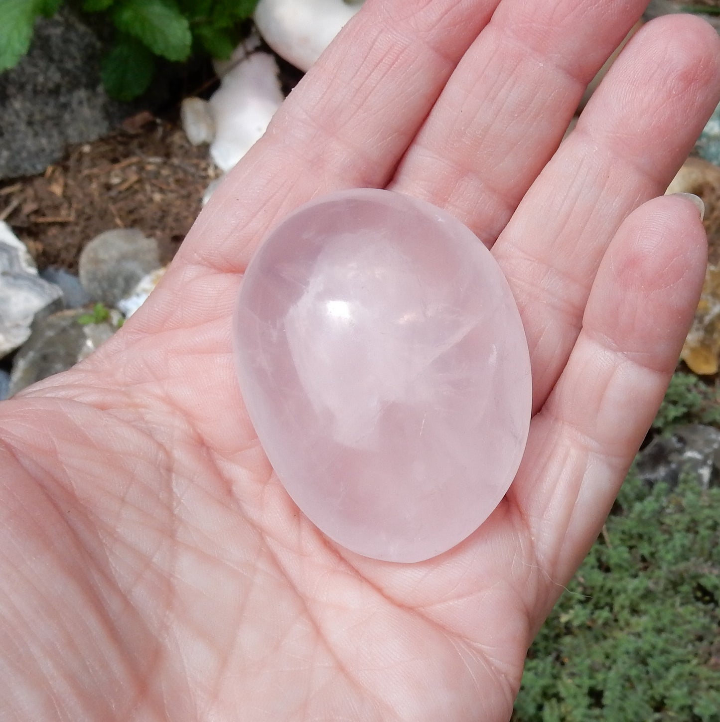 Rose Quartz Palm Stone - 203 ct - prettyrock.com