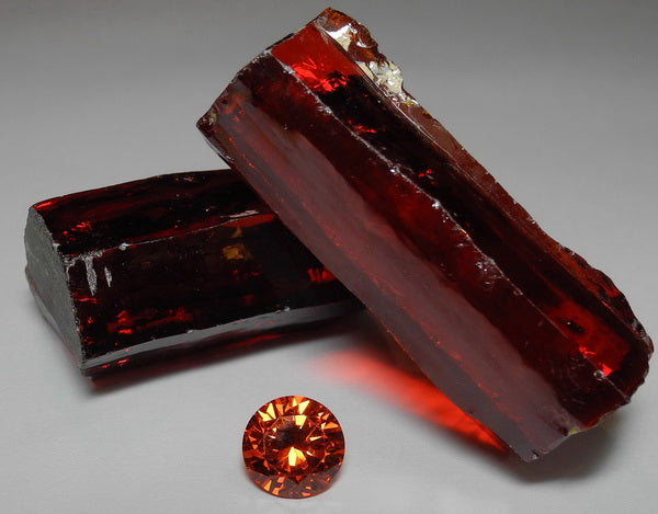 CZ Orange  Synthetic Gem Rough - 60G - prettyrock.com