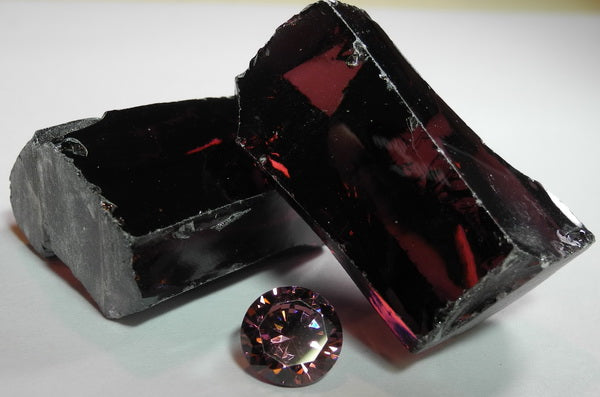 CZ Ruby - Wine  -Synthetic Gem Rough - 30G - prettyrock.com