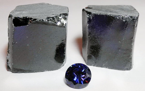 CZ  Blue Tanzanite Synthetic Gem Rough - 40G - prettyrock.com