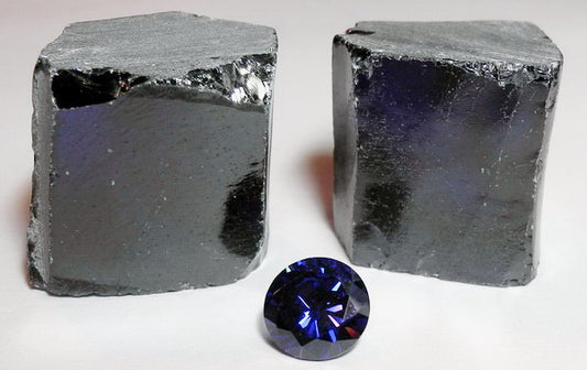 CZ  Blue Tanzanite Synthetic Gem Rough - 40G - prettyrock.com