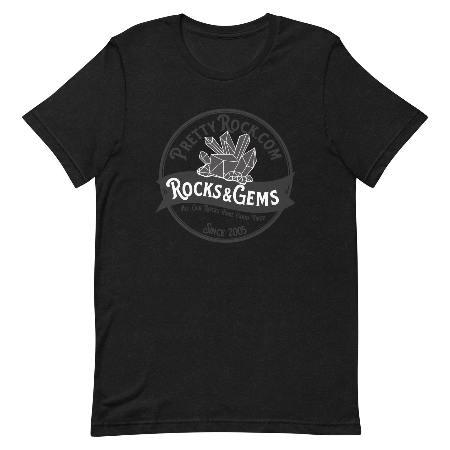 Dark PrettyRock.com logo Unisex t-shirt - prettyrock.com