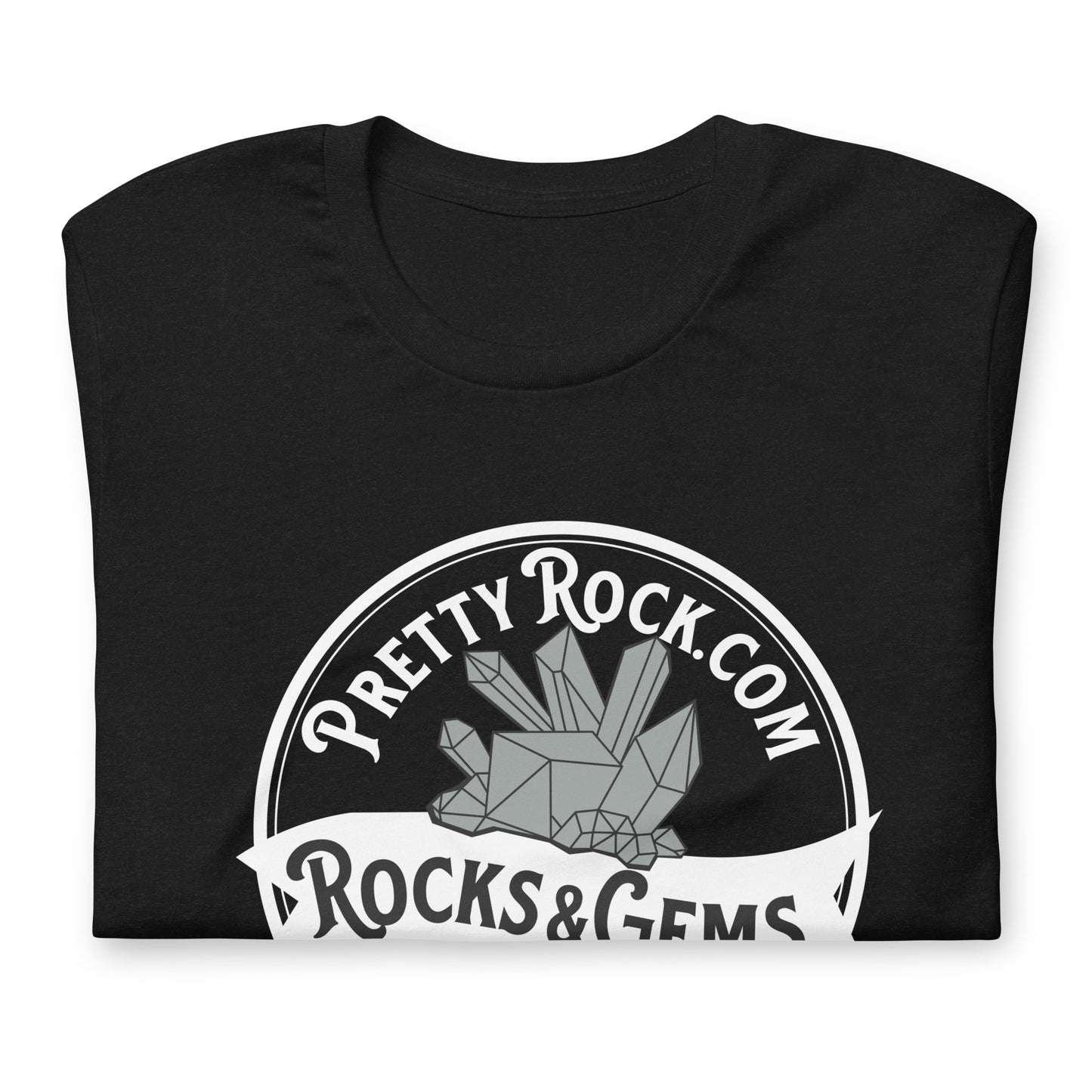 Logo White PrettyRock.com Unisex t-shirt - prettyrock.com