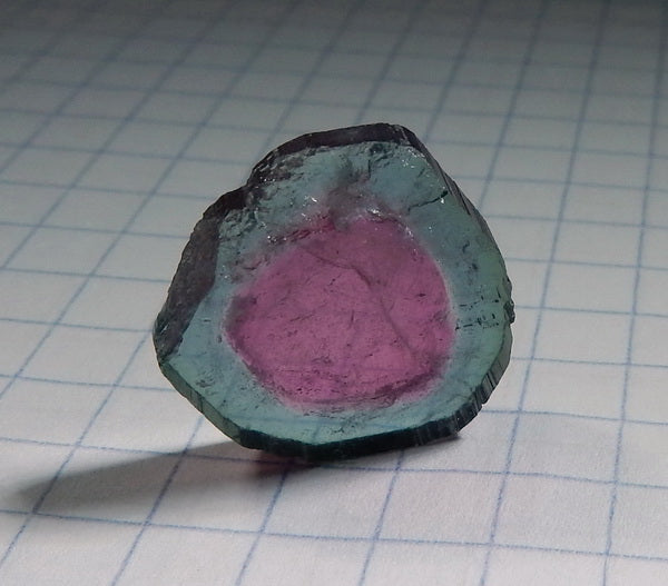 Watermelon Slice Tourmaline - 9.62ct - Hand Select Gem Rough - prettyrock.com