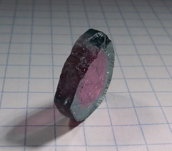 Watermelon Slice Tourmaline - 9.62ct - Hand Select Gem Rough - prettyrock.com