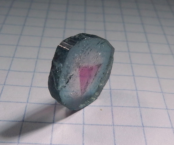 Watermelon Slice Tourmaline - 6.39ct - Hand Select Gem Rough - prettyrock.com