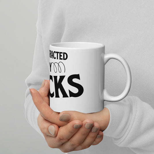 Easily Distracted by Rocks White glossy mug - prettyrock.com
