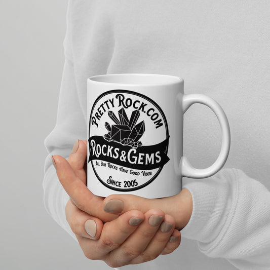 Pretty Rock Logo Mug White glossy mug - prettyrock.com