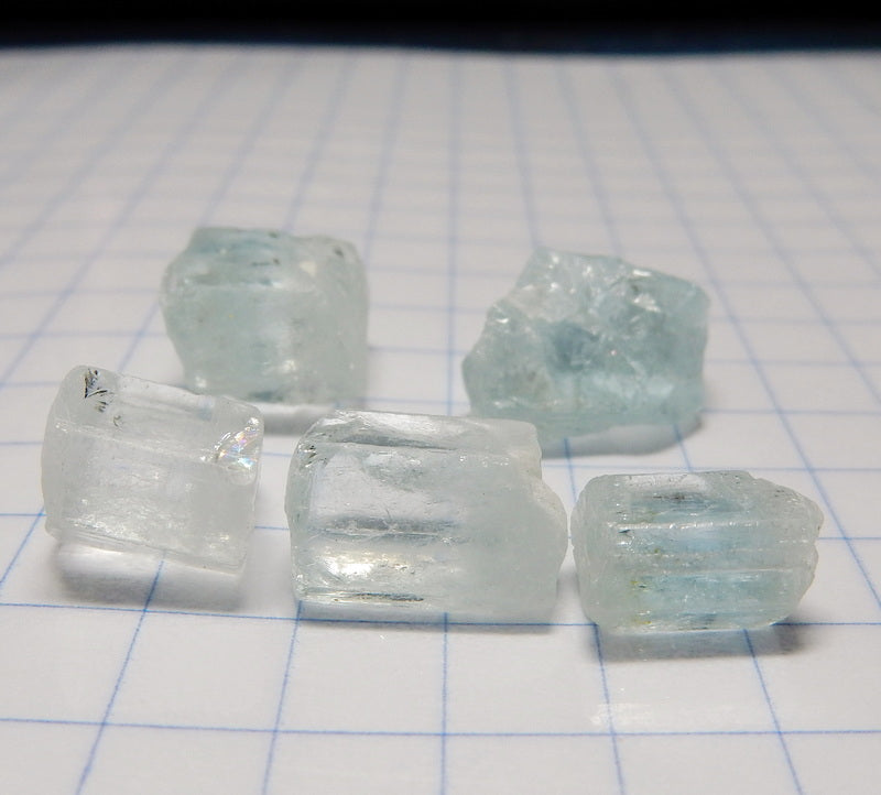 Aquamarine - 32.5 carats - Hand Select Faceting Gem Rough Crystals - prettyrock.com