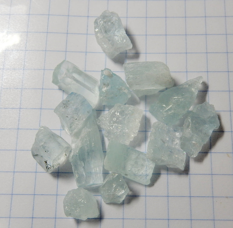 Aquamarine - 82 carats - Hand Select Faceting Gem Rough Crystals - prettyrock.com