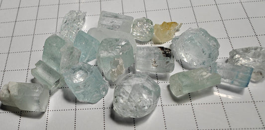 Aquamarine - 52 carats - Hand Select Faceting Gem Rough Crystals - prettyrock.com