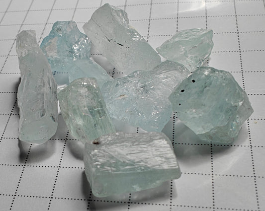 Aquamarine - 76 carats - Hand Select Faceting Gem Rough Crystals - prettyrock.com