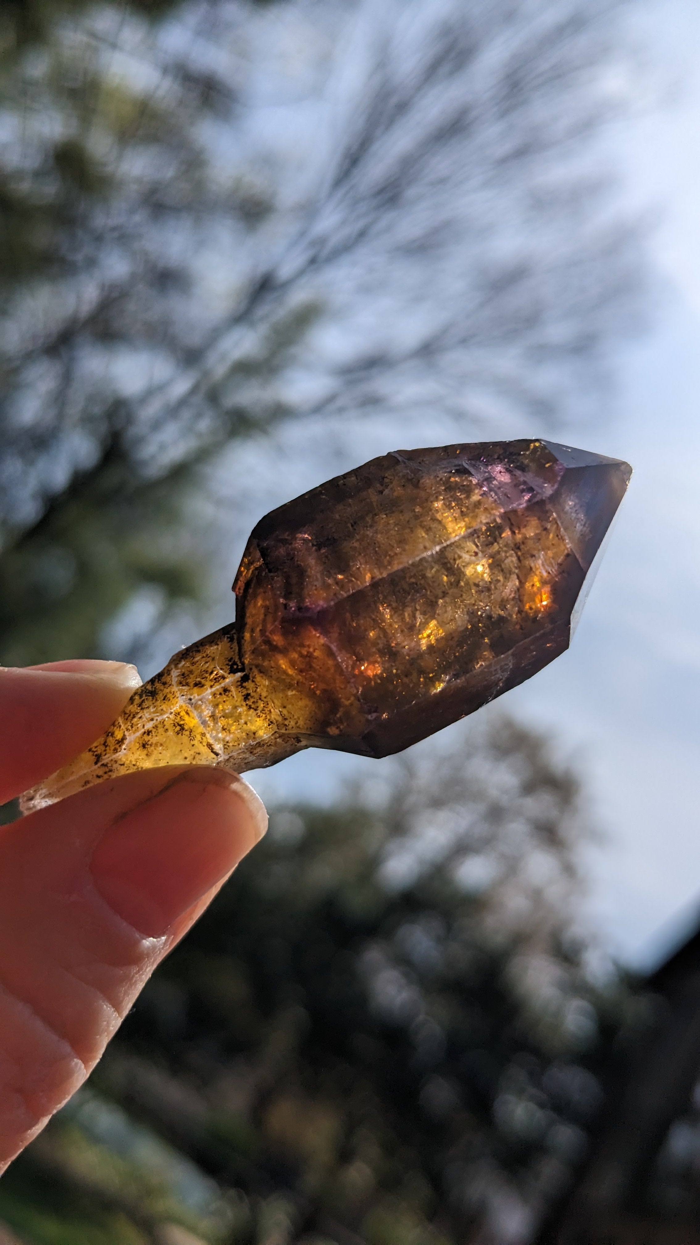 Shangaan Amethyst Smoky Quartz Crystal Mineral Specimen - 131 ct