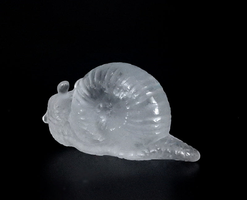 Aquamarine  Snail - Hand Carved  by Elizabeth McRorie - prettyrock.com