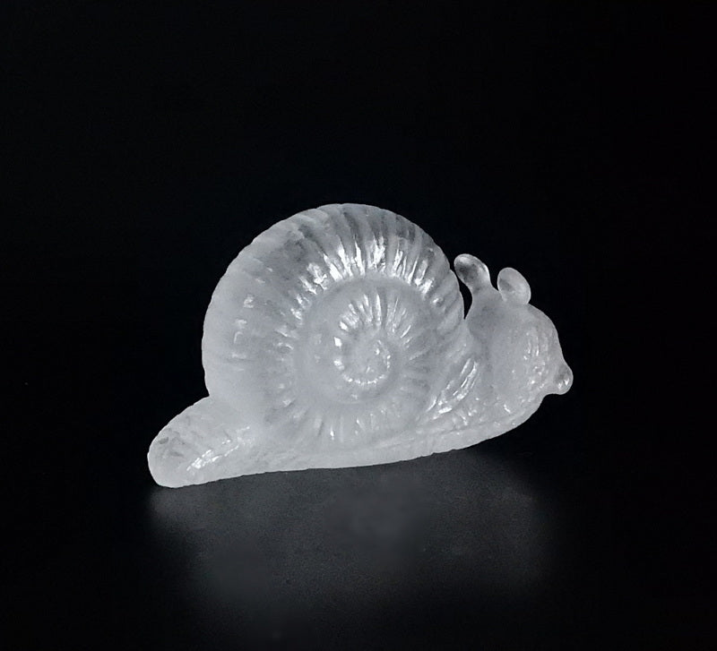 Aquamarine  Snail - Hand Carved  by Elizabeth McRorie - prettyrock.com