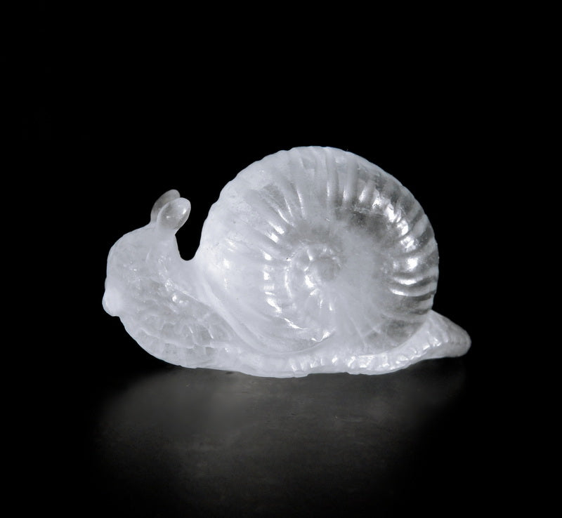 Aquamarine  Snail - Hand Carved  by Elizabeth McRorie - prettyrock.com