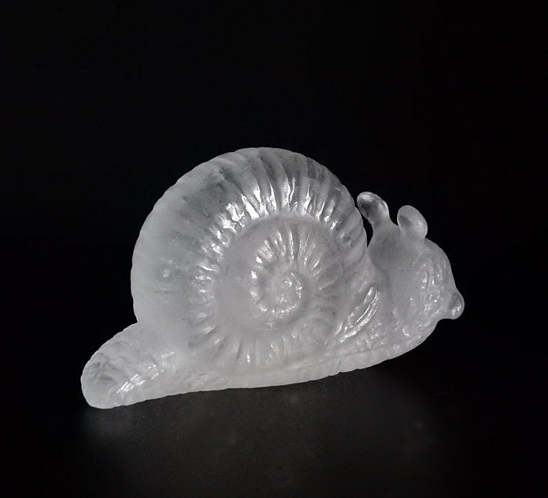 Aquamarine  Snail - Hand Carved  by Elizabeth McRorie - prettyrock.com