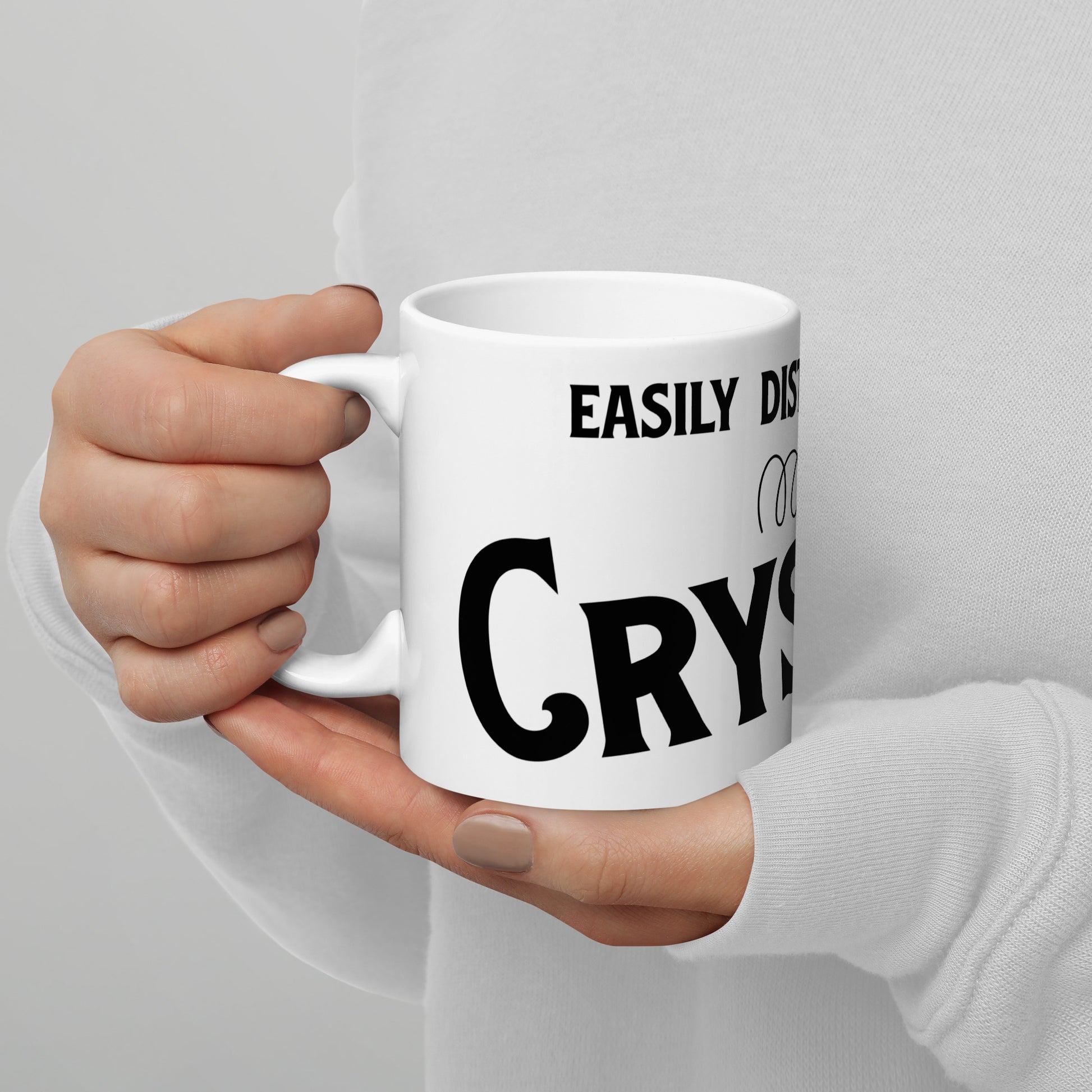 Easily distracted by crystals White glossy mug - prettyrock.com