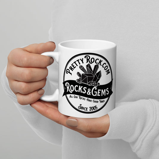 Pretty Rock Logo Mug White glossy mug - prettyrock.com